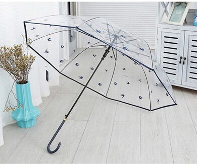 transparante parasols winddicht lange handvat kleine verse Sen regen dual-purpose straight handvat paraplu stijl 2