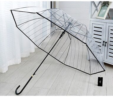transparante parasols winddicht lange handvat kleine verse Sen regen dual-purpose straight handvat paraplu stijl 4