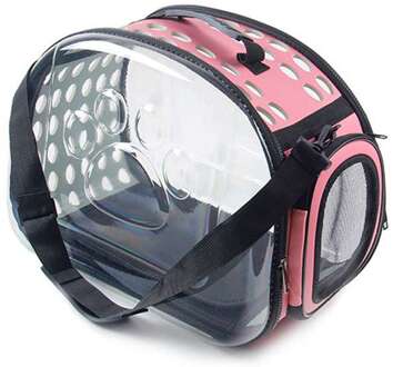 Transparante Pet Kat Hond Draagtas Ruimte Capsule Opvouwbare Ademend Huisdier Reistas Outdoor Rugzak Travel Carrying Handtas roze
