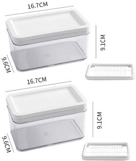 Transparante Plastic Butter Opbergdoos Container Kaas Snijden Server Keeper Lade Partitie Kaasplank Separator Voedsel Gereedschap AB