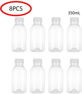 Transparante Plastic Lege Frisdrank Containers Flessen Met Deksels 300/350/400Ml Oranje Appel Citroen Sap Melk smoothies Flessen 350ml wit