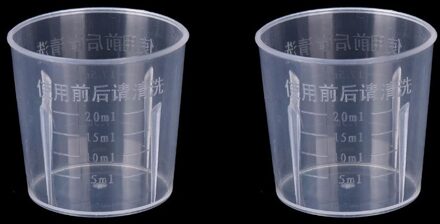 Transparante Plastic Meet Jug Schenktuit Oppervlak Keuken Laboratorium Maatbeker Schaal Koken Tool 20/30/50/300/500/1000 Ml 2stk 20ml