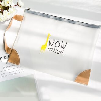 Transparante Pocket Bestand Tas Bestanden Rits Zak Waterdichte Potlood A4s Pouch Holder Documenten Cosmetische Jr Deals giraffe