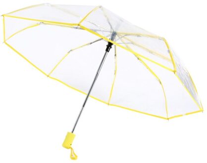 Transparante Regen Paraplu Waterdichte Drie Vouwen Regen Paraplu Voor Vrouwen Wind Slip Transparante Paraplu Regen Vrouwen TY 1 Geel