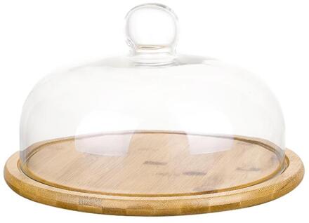 Transparante Ronde Cake Stand Snack Fruit Dessert Display Plaat Met Glas Voedsel Cover Bakken Levert Bruiloft Verjaardag Decoratie