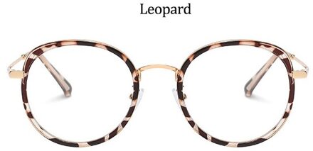 Transparante Ronde Glazen Frame Vrouwen Modetrends Retro Vintage Metalen Optics Vrouwelijke Brillen Luxe Oversized luipaard