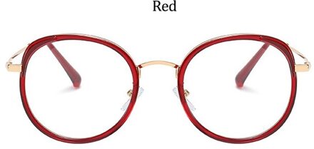 Transparante Ronde Glazen Frame Vrouwen Modetrends Retro Vintage Metalen Optics Vrouwelijke Brillen Luxe Oversized rood