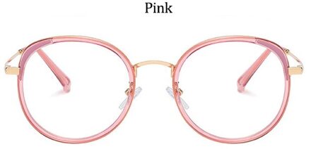 Transparante Ronde Glazen Frame Vrouwen Modetrends Retro Vintage Metalen Optics Vrouwelijke Brillen Luxe Oversized roze