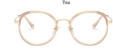 Transparante Ronde Glazen Frame Vrouwen Modetrends Retro Vintage Metalen Optics Vrouwelijke Brillen Luxe Oversized thee
