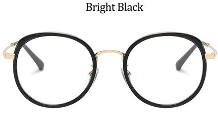 Transparante Ronde Glazen Frame Vrouwen Modetrends Retro Vintage Metalen Optics Vrouwelijke Brillen Luxe Oversized zwart