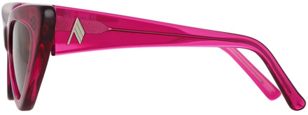 Transparante Roze Cat-Eye Zonnebril met Rode Lenzen The Attico , Pink , Dames - 54 MM