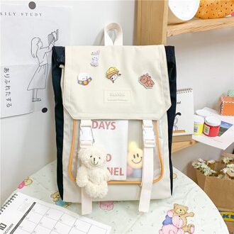 Transparante Rugzak Vrouw Laptop Tas 15.6 Inch Leuke Kawaii Japanse Stijl Rugzakken Voor Tienermeisjes School Ita Tas Vrouwen H220 zwart