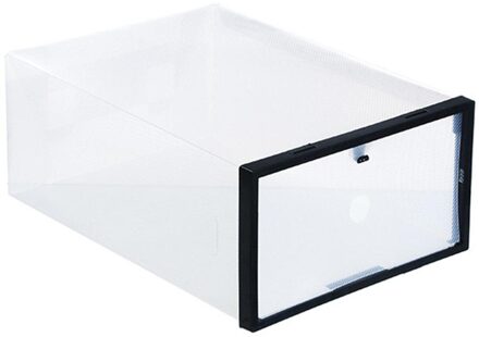 Transparante Schoenendoos Opslag Schoen Dozen Verdikte Stofdicht Schoenen Organizer Box Diy Vouwen Lade Schoenenkast zwart