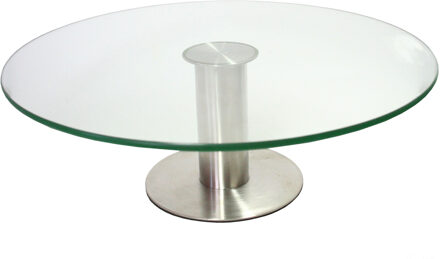 Transparante serveerschaal/cakeschaal van glas 30 x 10 cm - Etageres