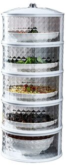 Transparante Stapelbaar Voedsel Isolatie Cover Stofdicht Draagbare Voor Thuis Keuken Keuken Opslag & Organisatie Ruimtebesparend