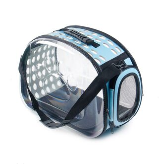 Transparante Travel Dog Carrier Pet Tassen Puppy Cat Carrying Outdoor Tas Kleine Huisdier Draagbare Handtas Tas Soft Pet Accessoires blauw / L-42x26x35cm
