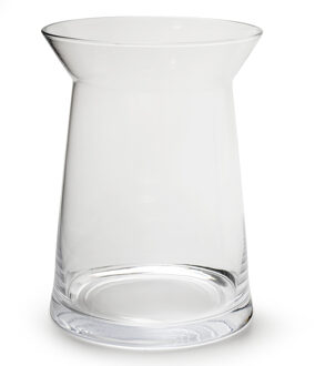 Transparante trechter vaas van glas - D23 x H30 cm - Glazen bloemenvaas - Boeketvaas