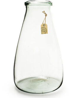 Transparante trechter vaas/vazen van eco glas 24 x 40 cm