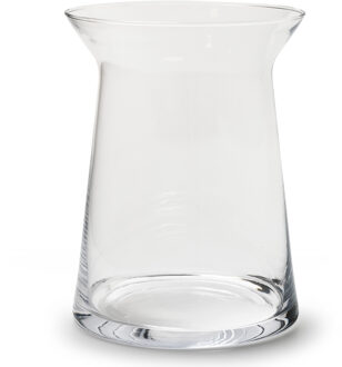 Transparante trechter vaas/vazen van glas 19 x 25 cm
