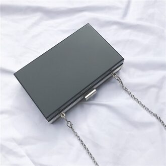 Transparante Vrouwen Clutch Bags Acryl Koppelingen Portemonnees Meisjes Avondtassen Bruiloft Koppelingen Keten Dames Schoudertas Bolsa Vrouwelijke zwart