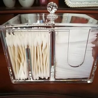 Transparante Wattenstaafje Box Clear Acryl Organizer Holder Make Pads Opbergdoos Desktop Organizer Jewelry Case voor Cosmetica
