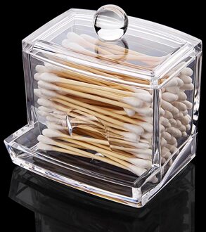 Transparante Wattenstaafjes Stick Opbergdoos Creatieve Acryl Cosmetische Make-Up Organizer Opslag Draagbare Container