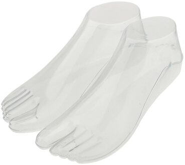 Transparantie Paar Hard Pp Vrouwelijke Voeten Mannequin Foot Model Gereedschap Voor Schoenen Display (Volwassen Voeten) Blauw
