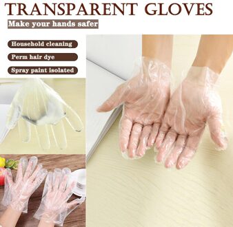 Transparent 100PC Plastic Kitchen Accessories Cooking Eco-friendly For Food Cleaning Plastic Disposable gloves Household Supplie
