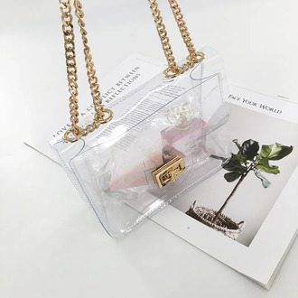 Transparent Bag Summer Bag Women Make Up Mini Bag Ladies Luxury Chain Purse Girl Shopping Shoulder Pocket Female Package 2019
