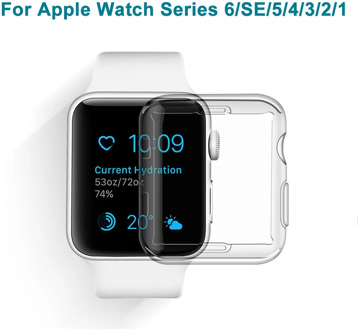 Transparent Case For Apple Watch Series 6 SE 38MM 44MM 360 Full Clear Soft TPU Screen Protector For Iwatch Cover 5 4 3 40MM 42MM