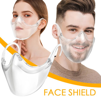 Transparent Mask Masque Women Men Durable Mask Face Shield Combine Plastic Reusable Clear Window Mouth Face Caps Protective Mask