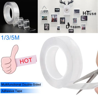 Transparent nano magic tape double-sided tape nano reusable non-marking self-adhesive removable universal disc adhesive