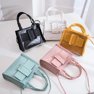 Transparent PVC Bag For Women Summer Clear Female Luxury Handbags Small square bag Beach Shoulder Messenger Bags Composite Totes