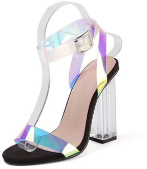 transparent pvc Jelly sandals Open Toed high heels pumps women shoes ladies party shoes heels wedding shoes talon femme 2020 ghn
