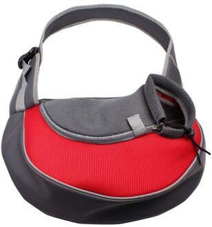Transport Huisdier Kat Puppy Kleine Dier Hond Carrier Sling Mesh Front Reizen Schoudertas Rugzak Hond Accessoires rood / M
