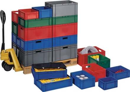 Transportstapelbak | L400xB300xH145mm | blauw PP | zijwanden gesloten | 1 stuk - TK400/145-0 BLAU TK400/145-0 BLAU