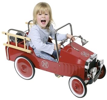 trapauto brandweer met ladder bel en slang Rood