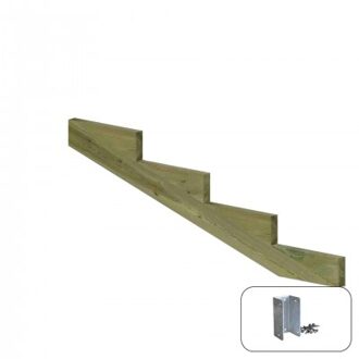 Trapbalk 4 Treden 19º + Montagebeugel Black