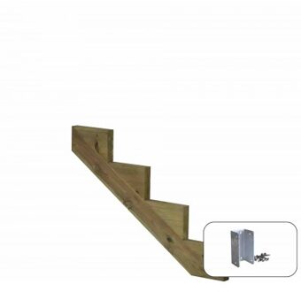 Trapbalk 4 Treden 34,2º + Montagebeugel Black