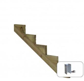 Trapbalk 5 Treden 34,2º + Montagebeugel Black