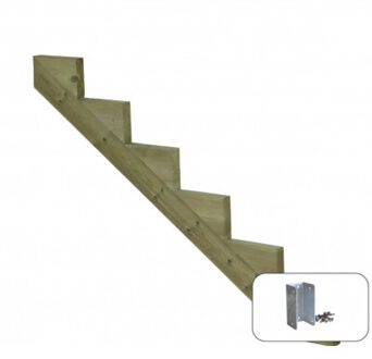 Trapbalk 6 Treden 34,2º + Montagebeugel Black