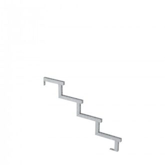 Trapbalk Staal 4 Treden - 34,2º Black