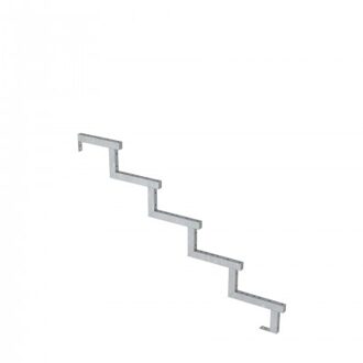 Trapbalk Staal 5 Treden - 34,2º Black