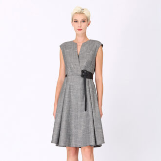 Trapeze -jurk met kruiseffect Zilver - S