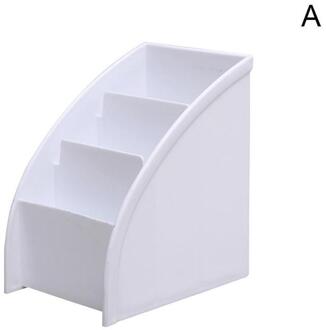 Trapeziumvormige Opbergdoos Cosmetische Box Creatieve Woonkamer Bureau Sorteren Box Opbergdoos 3-Compartiment Plastic Box wit