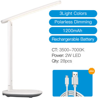 Traploos Dimbare Bureau Leeslamp Opvouwbare Draaibaar Touch Schakelaar Led Tafellamp Usb Charger Rechargeablebattery Night Lamp