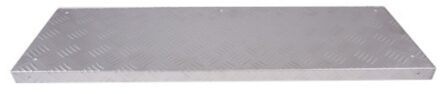 Trapmaantje aluminium - 75 x 22,5 cm - Traanplaat / schroeven Zilver