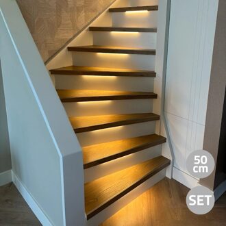 Trapverlichting led strip warm wit complete set 50 cm