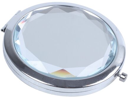 Travel Compact Pocket Crystal Opvouwbare Make-Up Spiegel, Mintcream