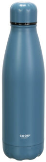 Travel drinkfles voor warme en koude dranken - blauw - roestvrij staal - met schroefdop - 500 ml